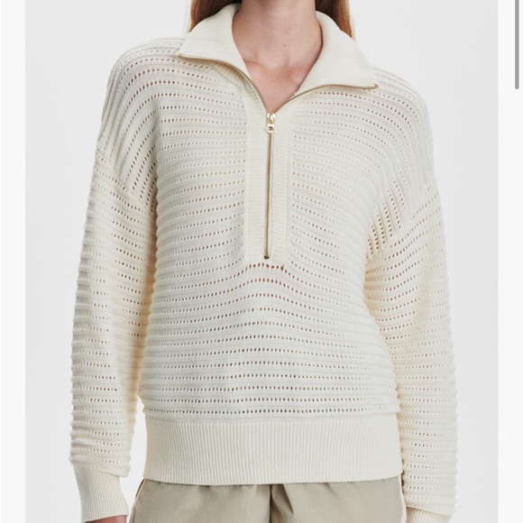 Varley Tops - Varley Tara pointelle half zip sweater